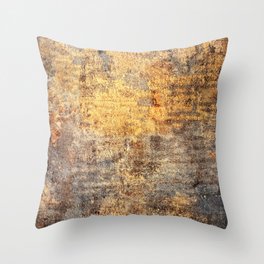 Rusty metallic steel plate Throw Pillow