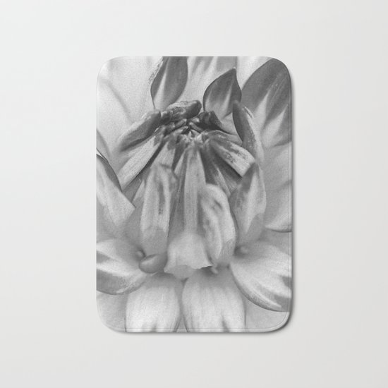 Black and White Flower Bath Mat