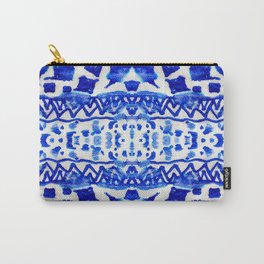 Blue watercolor tribal ethnic seamless pattern Carry-All Pouch