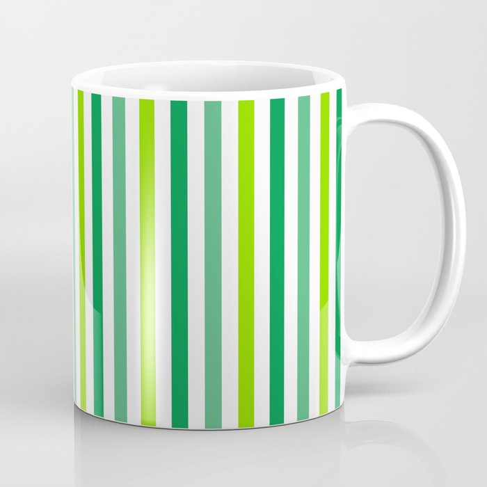St. Patrick's Day Green Vertical Stripes Collection Coffee Mug