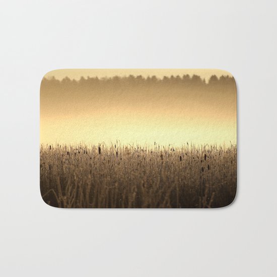 Bed Of Reeds In Golden Hour Bath Mat