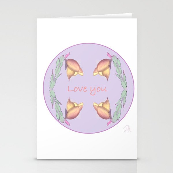 Flowers love you purple  Stationery Cards