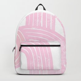 Mid-Century Modern Line Art Backpack | Soft, Cool, Painting, Pink, Trendy, Calm, Simple, Lightpink, Girly, Graphicdesign 