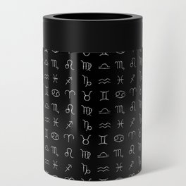 Zodiac constellations symbols in silver Can Cooler