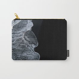 Waves on a black sand beach in iceland - minimalist Landscape Photography Carry-All Pouch