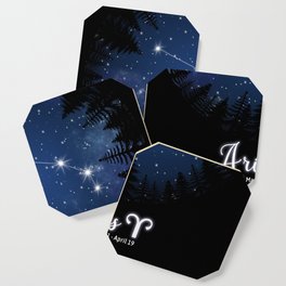Zodiac Constellation - Aries with trees Coaster