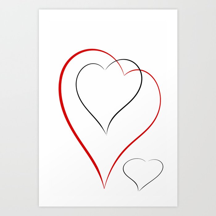 Simple hearts Art Print