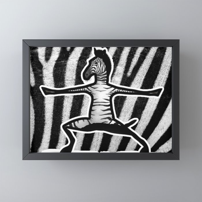 Zebra Yoga poses Framed Mini Art Print
