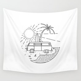 Van and Beach Wall Tapestry
