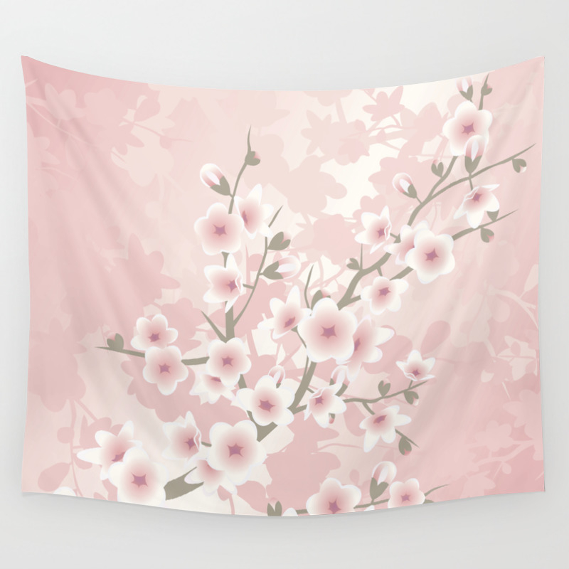 cherry blossom wall tapestry