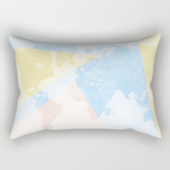 World Map Light Rectangular Pillow