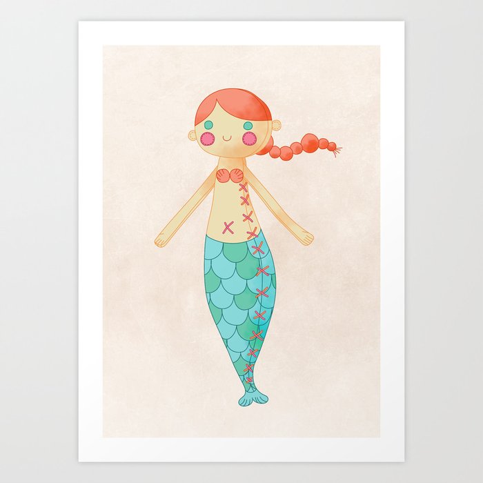 Mermaid doll Art Print