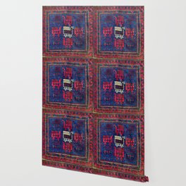 Baluch Khorasan Northeast Persian Bag Face Print With Birds Wallpaper