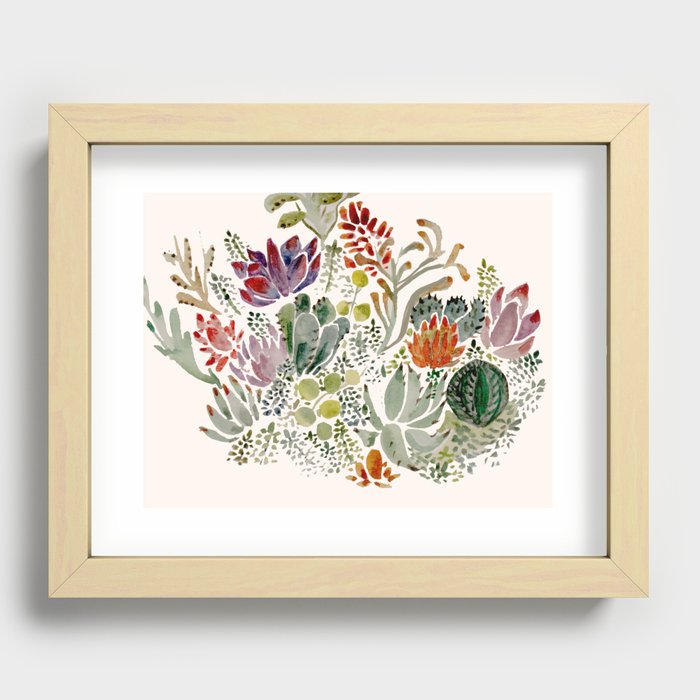 Succulents  Recessed Framed Print