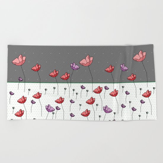 FLOWER LAND FANTASY Beach Towel