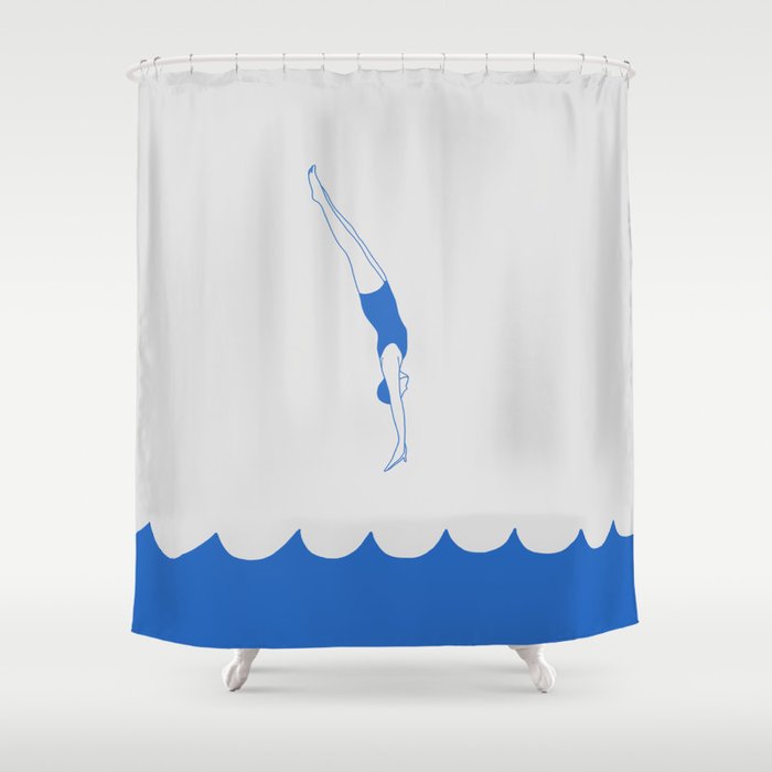 Diving into the Sea Shower Curtain