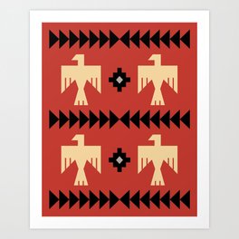 Southwestern Eagle and Arrow Pattern 122 Art Print