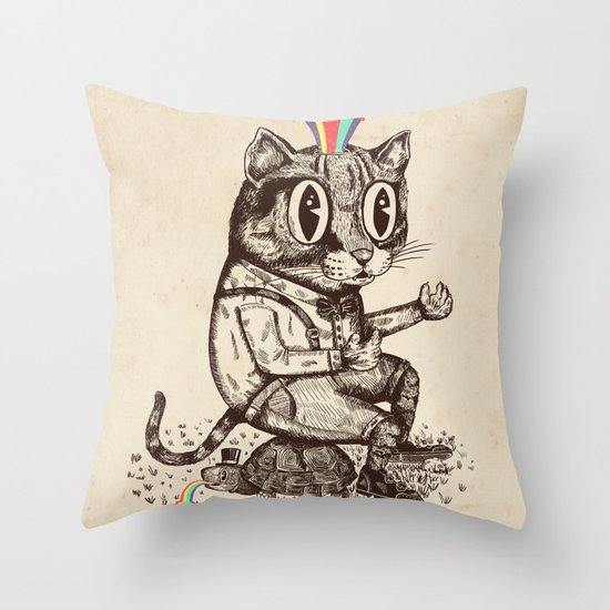 Strange Cat Throw Pillow