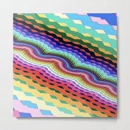 Contemporary Rainbow Metal Print | Pride, Fractalart, Modern, Bo Ho, Diamond, Hippy, Retro, Multi Colors, Brightcolors, Digitalart 