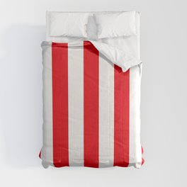 KU crimson red - solid color - white vertical lines pattern Comforter