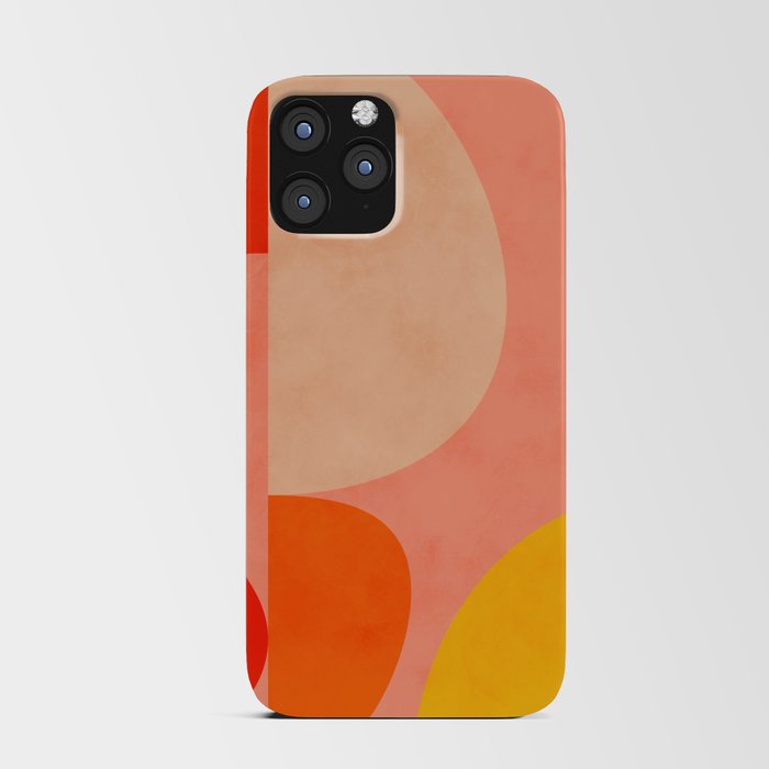 geometry shape mid century organic blush curry teal iPhone Card Case