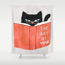 Cat reading book Shower Curtain