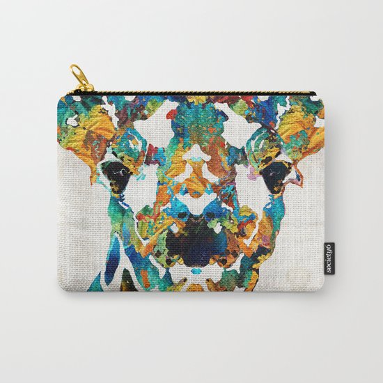 Colorful Giraffe Art - Curious - By Sharon Cummings Carry-All Pouch