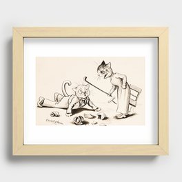  Cat Life by Louis Wain Recessed Framed Print