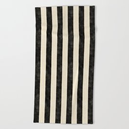 Cabana Stripe - black & cream Beach Towel