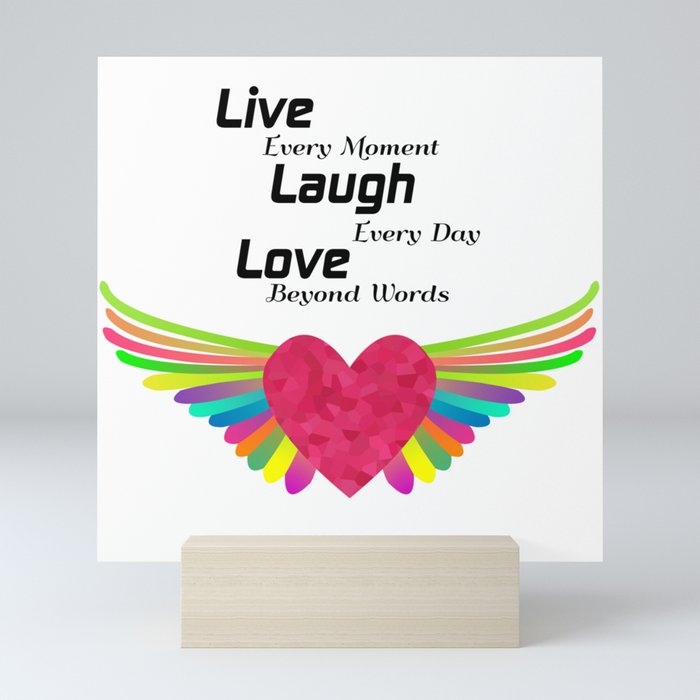 Positive Motivational Quotes Live Laugh Love Inspirational Gifts Mini Art Print