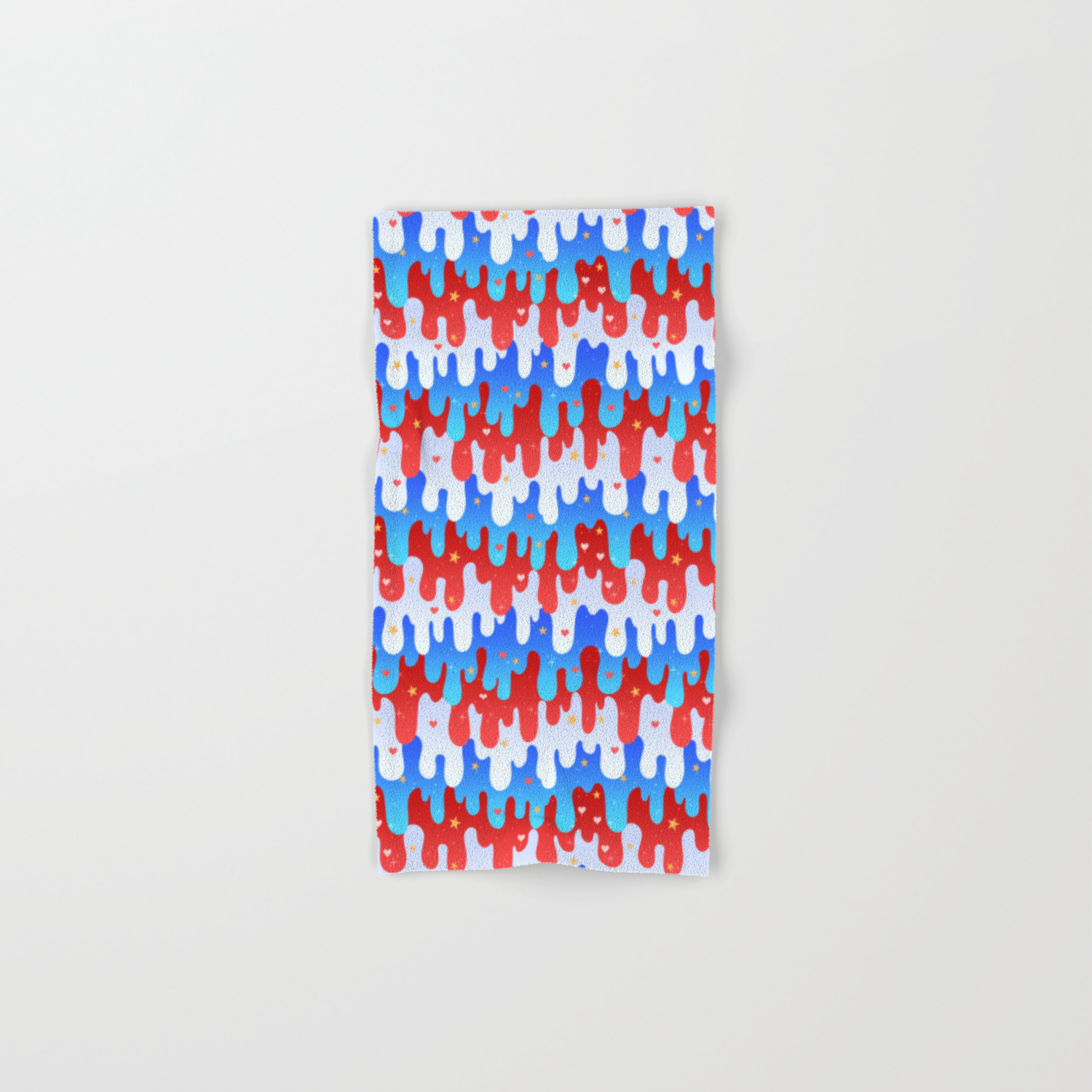 red white and blue bath towels