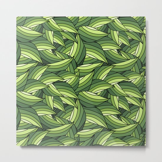 GREENERY LEAVES B (abstract flowers nature) Metal Print