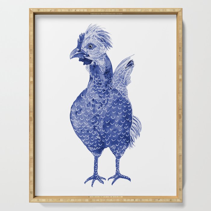 Emily the Chicken Navy Blue Serving Tray