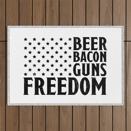 Beer Bacon Freedom America Outdoor Rug