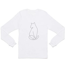 One Line Kitty Long Sleeve T Shirt