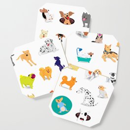 Pattern of dogs, adorable and friendly animal. Coaster