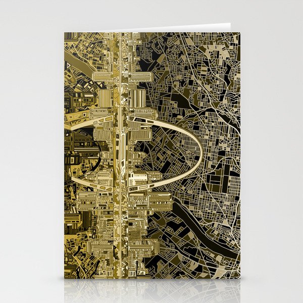st louis city skyline map Stationery Cards