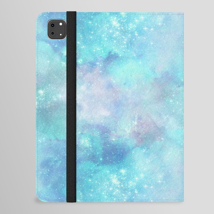 Aqua Blue Galaxy Painting iPad Folio Case