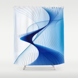 ABSTRACT BLUE LINEAR BACKGROUND. Shower Curtain