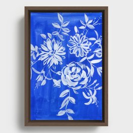 blue and white: flowers N.o 1 Framed Canvas