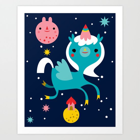 Space Unicorn Art Print