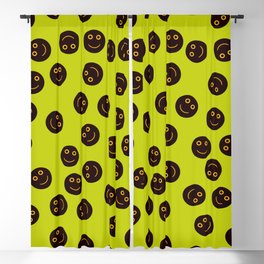I am fine Smiley face Lime green Blackout Curtain