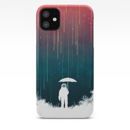 Meteoric rainfall iPhone Case | Outdoor, Sky, Digital, Meteorrain, Umbrella, Colorful, Outerspace, Stars, Meteor, Rain 
