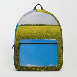 Drifting Days - Blissful Spring Day of Blue Skies and Yellow Canola Fields Backpack | Yellow, Flowers, Blissful, Fields, Oklahoma, Blue, Light, Spring, Colorful, Whimsical 