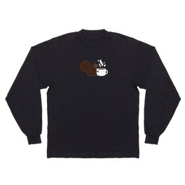 Squirrel Coffee Lover | Cute Woodland Animal Long Sleeve T-shirt
