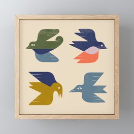 Four Birds Grid Framed Mini Art Print