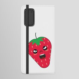 Cute Strawberry Fruit Illustration Android Wallet Case