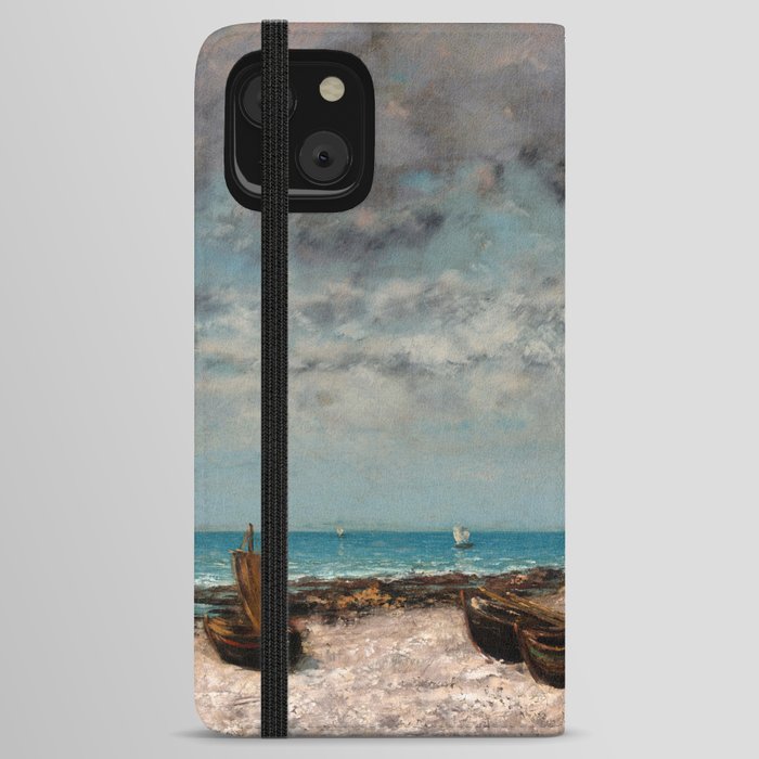 Boats on a Beach, Etretat, 1872-1875 by Gustave Courbet iPhone Wallet Case