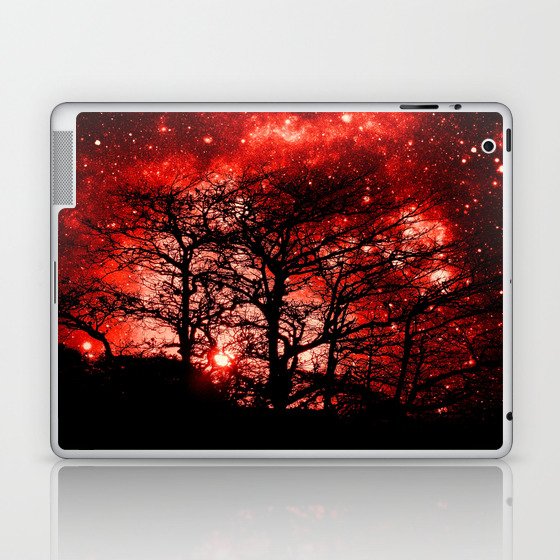 black trees red space Laptop & iPad Skin