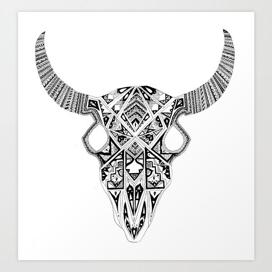 Download Mandala Cow Skull Art Print by Noshortsupply | Society6